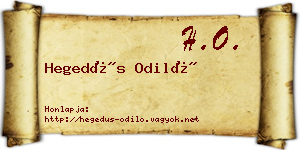 Hegedűs Odiló névjegykártya